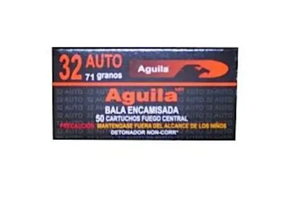 Aguila 1E322110 Pistol 32 Auto 71 gr Full Metal Jacket (FMJ) 50 Round Box