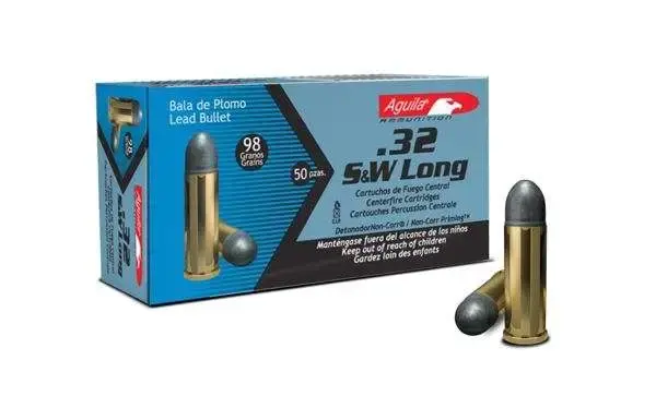 Aguila 1E322340 Pistol 32 S&W Long 98 gr Lead Round Nose (LRN) 50 Round Box