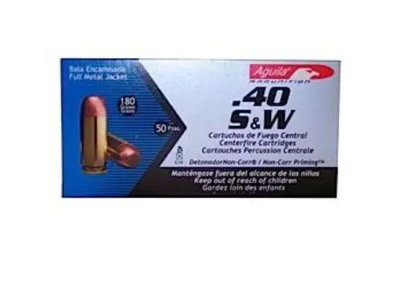 Aguila 40 S&W 180 gr Full Metal