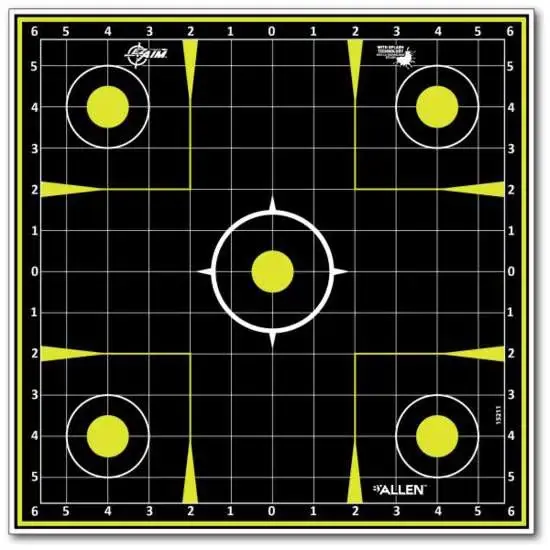 Allen 15211 EZ Aim Splash Sight-In Grid Non-Adhesive Paper Target 12" x 12" 12 Per Pack