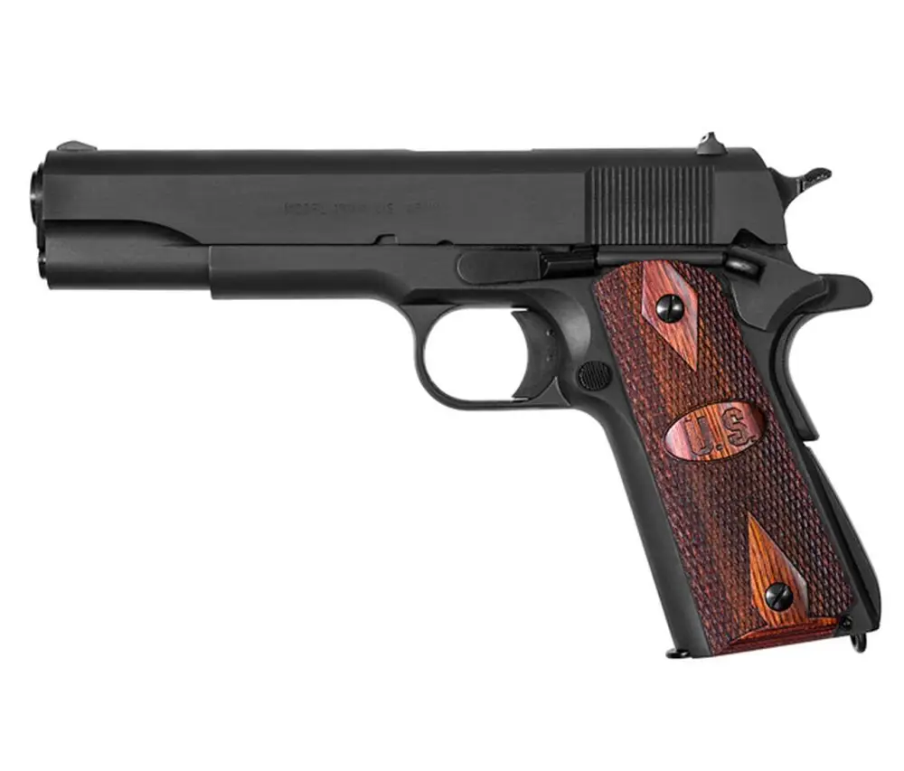 AO 1911A1 GI 9MM 5 U.S. LOGO WOOD GRIPS