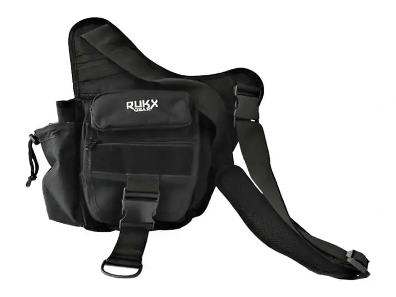 RUKX GEAR ATICTSBB Sling Bag Single Strap 600D Polyester Black