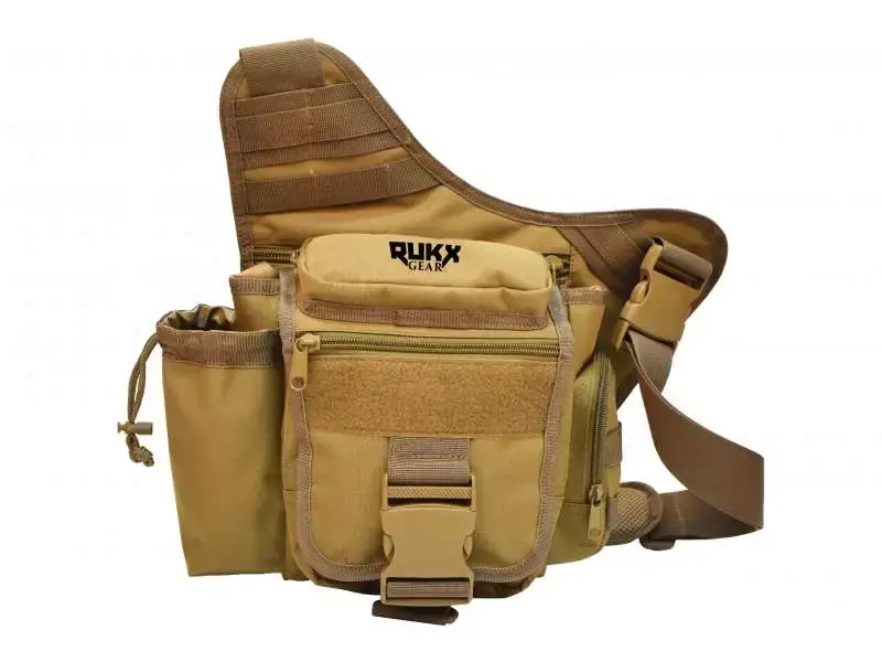 RUKX GEAR ATICTSBT Sling Bag Single Strap 600D Polyester Tan