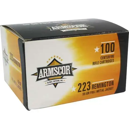 Armscor 50447 Rifle 223 Rem 55 gr Full Metal Jacket (FMJ) 100 Round Box