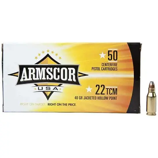 Armscor FAC22TCM1N Pistol 22 TCM 40 gr Jacketed Hollow Point (JHP) 50 Round Box