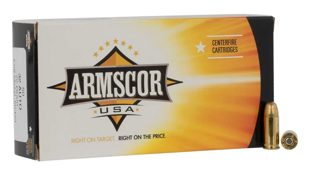 Armscor FAC32ACP1N Pistol 32 ACP 71 gr Full Metal Jacket (FMJ) 50 Round Box