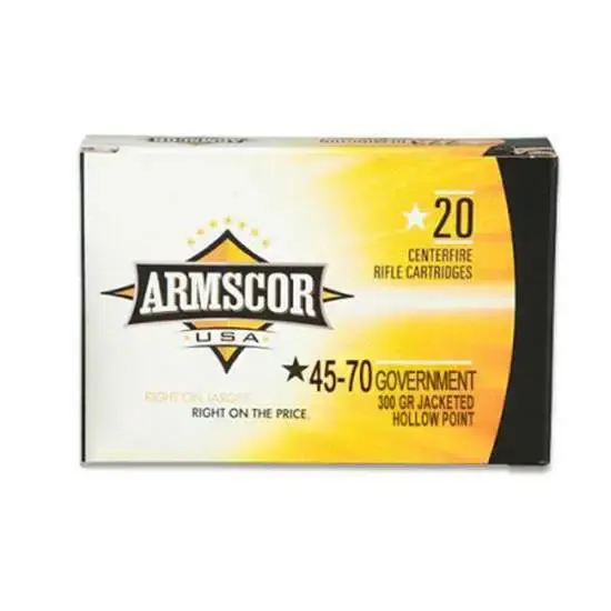Armscor FAC4570300GR Rifle 45-70 Gov 300 gr Jacketed Hollow Point (JHP) 20 Round Box