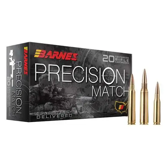 Barnes Bullets 30819 Precision Match 6.5 PRC 145 gr Open Tip Match Boat Tail 20 Round Box