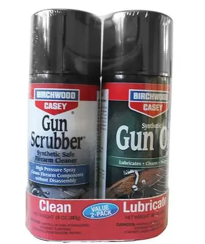 Birchwood Casey 33302 Gun Scrubber & Synthetic Gun Oil Combo 10 oz Aerosol 2 Per Pack