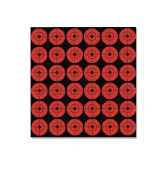 Birchwood Casey 33901 Target Spots Self-Adhesive Paper 1" Bullseye Black Target Paper w/Orange Target 36 Per Page, 10 Pages Per Pack