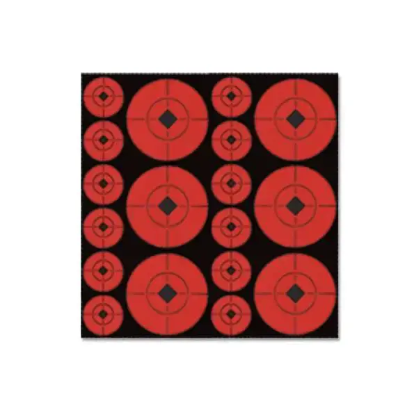 Birchwood Casey 33902 Target Spots Self-Adhesive Paper 2" Bullseye Black Target Paper w/Orange Target 10 Per Pack