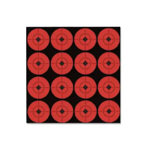 Birchwood Casey 33904 Target Spots Self-Adhesive Paper 1.50" Bullseye Black Target Paper w/Orange Target 16 Per Page, 10 Pages Per Pack