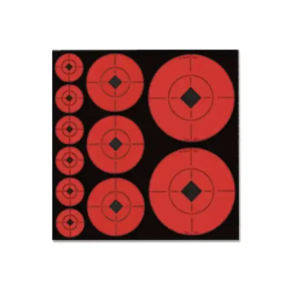 Birchwood Casey 33928 Target Spots Self-Adhesive Paper Bullseye Black Target Paper w/Orange Target 60-1"/30-2"/20-3"