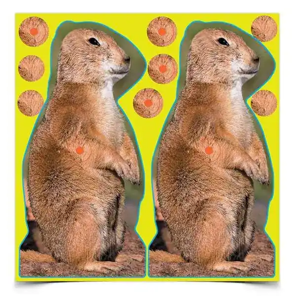 Birchwood Casey 34786 Shoot-N-C Self-Adhesive Paper 8" Prairie Dog 12 Per Pack