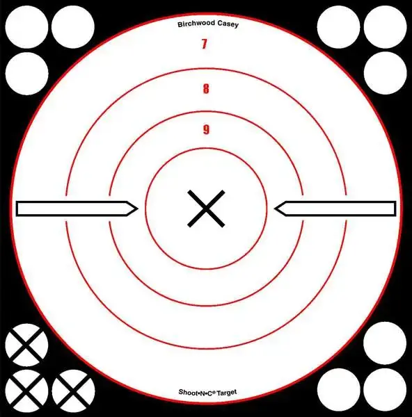 Birchwood Casey 34802 Shoot-N-C Self-Adhesive Paper 8" Bullseye Black Target Paper w/White Target & Red Accents 6 Per Pack