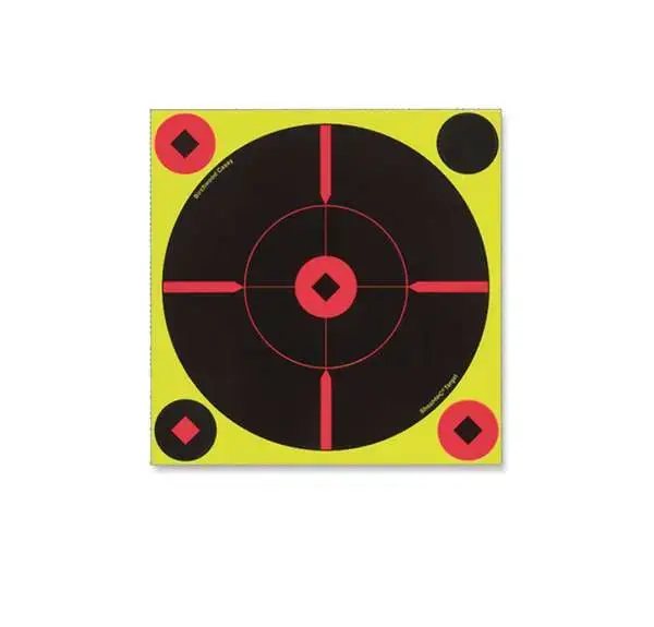 Birchwood Casey 34850 Shoot-N-C Bull's-Eye BMW Self-Adhesive Paper 8" Bullseye Yellow Target Paper w/Black Target & Red Accents 50 Per Pack