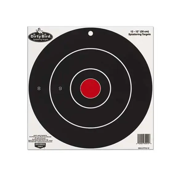 Birchwood Casey 35070 Dirty Bird Bullseye Hanging Tagboard Target 12" 100 Per Pack