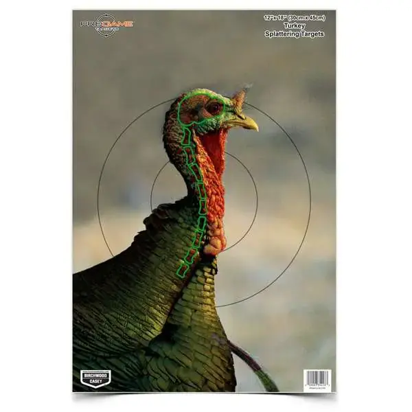 Birchwood Casey 35403 Pregame Turkey Hanging Paper Target 12" x 18" 8 Per Pack