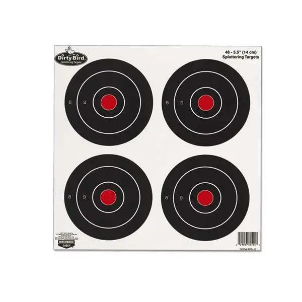 Birchwood Casey 35504 Dirty Bird Bullseye Hanging Tagboard Target 5.50" 12 Per Pack