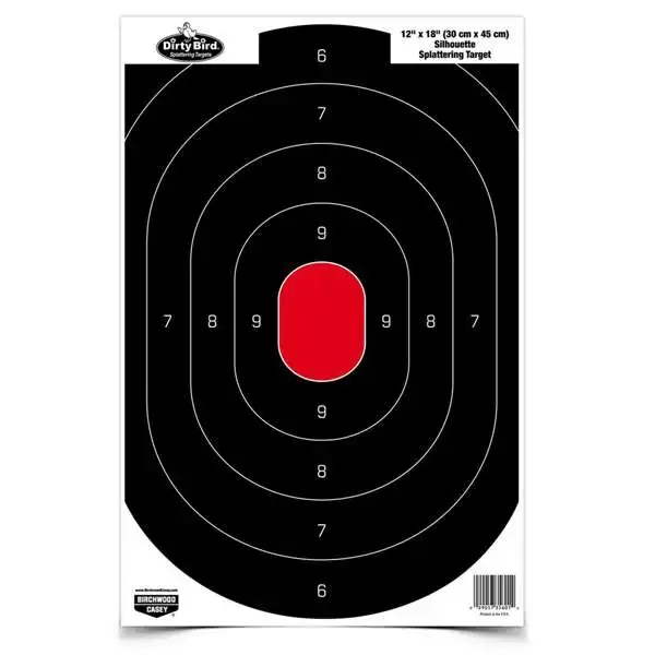Birchwood Casey 35601 Dirty Bird Oval Silhouette Silhouette Hanging Tagboard Target 12" x 18" 100 Per Pack