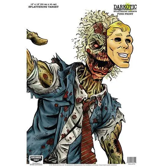 Birchwood Casey 35645 Darkotic Zombie Lawyer Hanging Paper Target 12" x 18" 8 Per Pack