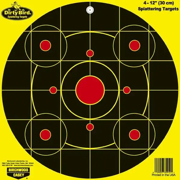 Birchwood Casey 35912 Dirty Bird Circle Hanging Paper Target 12" 4 Per Pack