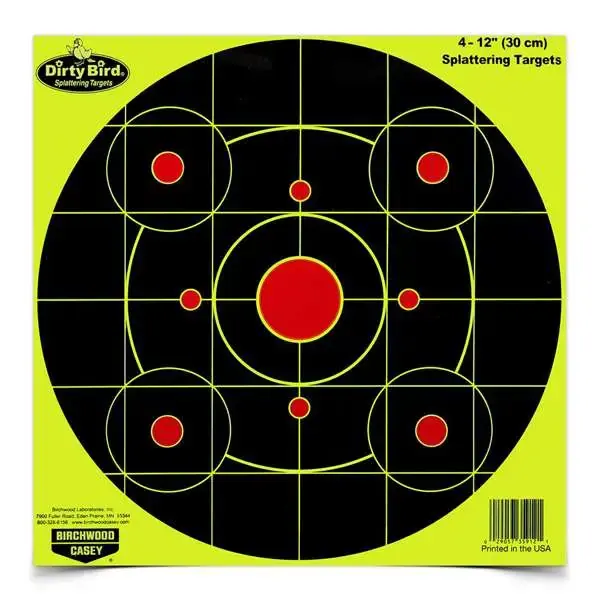 Birchwood Casey 35925 Dirty Bird Circle Hanging Paper Target 12" 25 Per Pack