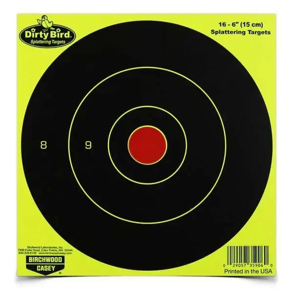 BC DIRTY BIRD YELLOW 6 BULLS-EYE TGT 100PK
