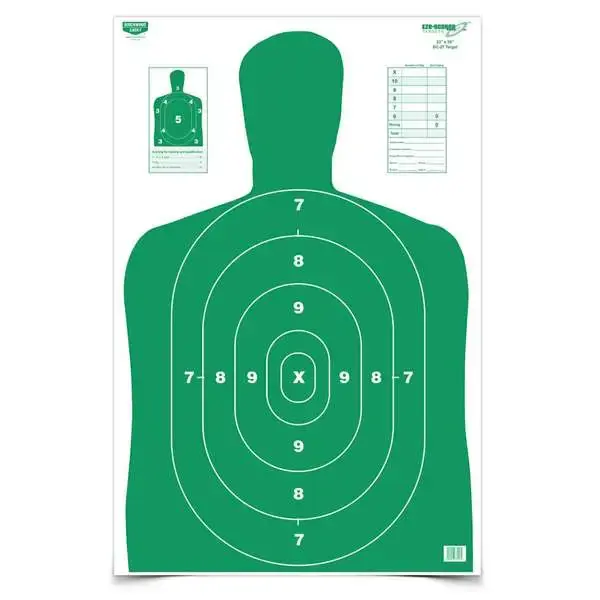 Birchwood Casey 37015 EZE-Scorer Green Target Silhouette Paper Target 23" x 35" 5 Per Pack