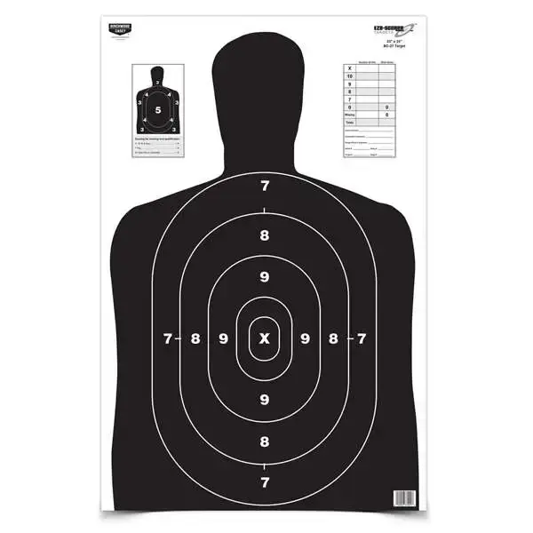 Birchwood Casey 37020 EZE-Scorer BC-27 Silhouette Paper Target 23" x 35" 5 Per Pack