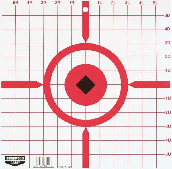 Birchwood Casey 37210 Rigid Sight-In 12" Crosshair Hanging Tagboard Target White Target Board w/Orange & Black Target 10 Per Pack
