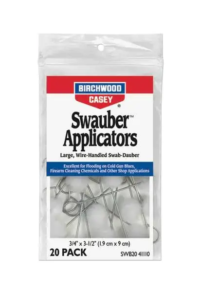Birchwood Casey 41110 Swauber Applicator 0.75" x 3.50" 20 Per Pack