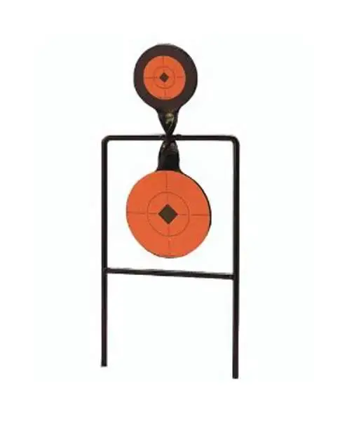 Birchwood Casey 46344 World of Targets Super Double Mag Spinner Handgun Black & Orange Paddle w/Orange Target Steel