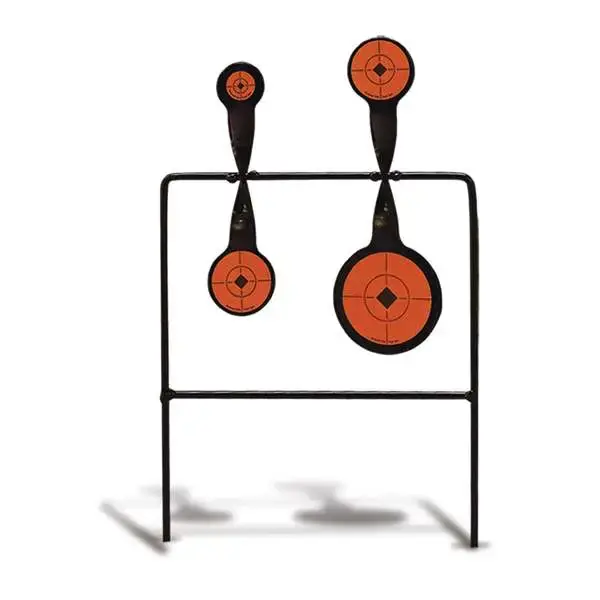 Birchwood Casey 46422 World of Targets Duplex Spinner Steel Bullseye 3.62" x 2.25" x 1.62" Black Paddle w/Orange Target Rimfire