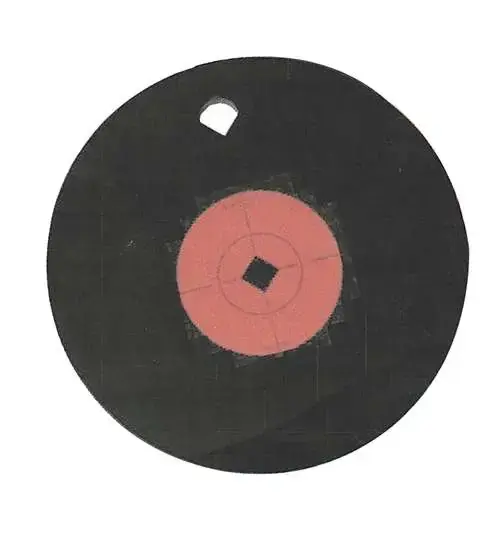 Birchwood Casey 47614 World of Targets Single Hole Black Gong w/Orange Target AR500 Steel