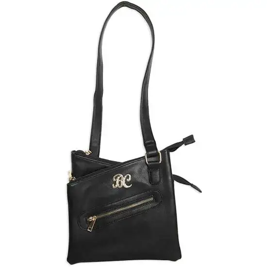 Bulldog BDP030 Cross Body Purse w/Holster Black Leather Small Autos, Revolvers Ambidextrous Hand