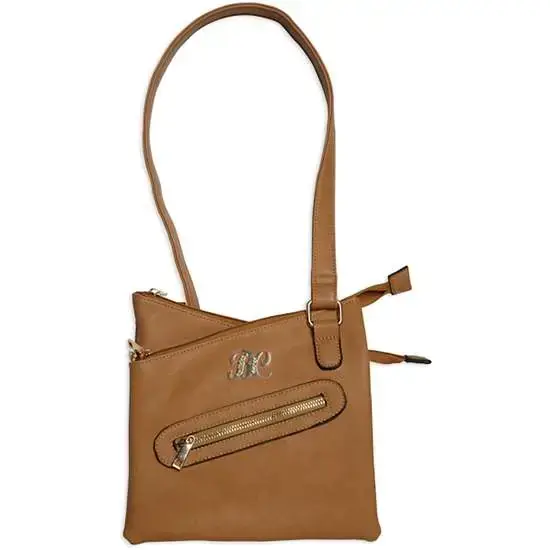 Bulldog BDP032 Cross Body Purse w/Holster Tan Leather Small Autos, Revolvers Ambidextrous Hand