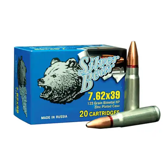 BEAR SILVER 7.62X39 HP 123GR 500RD CASE