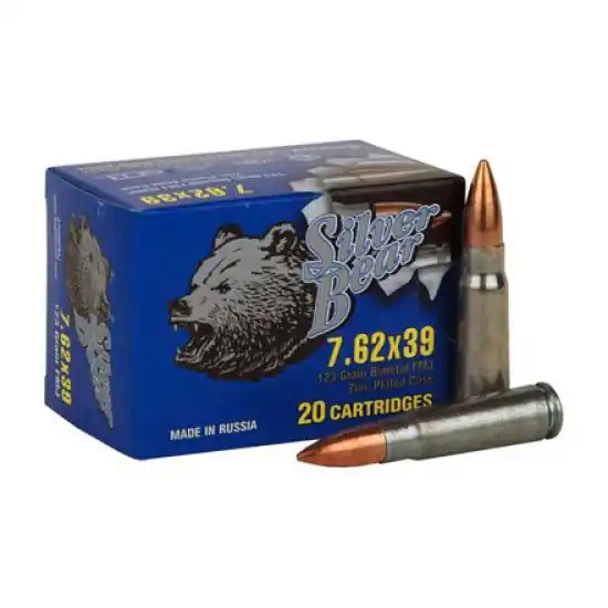 BEAR SILVER 7.62X39 FMJ 124GR 500RD CASE