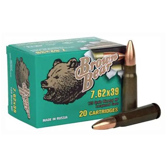 BEAR BROWN 7.62X39 123GR HP 500RDS/CASE