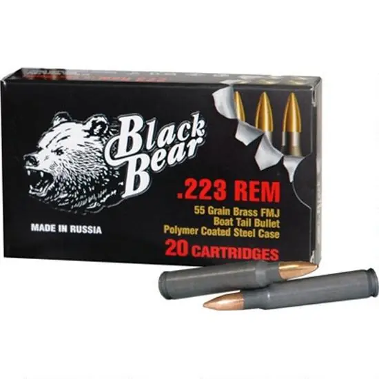BEAR BLACK 223REM 55GR FMJ 20 Round Box