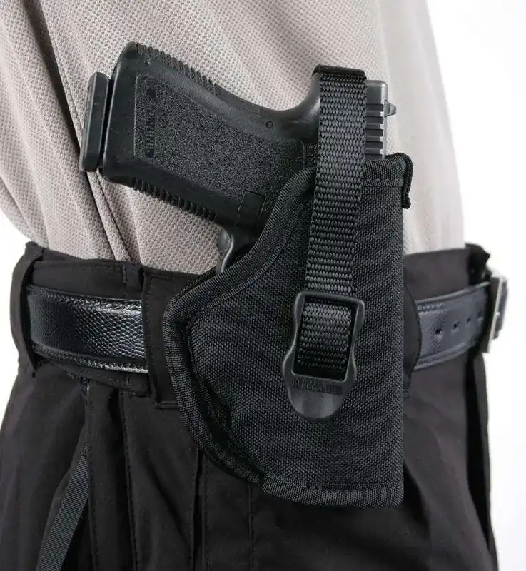 Blackhawk 73NH08BKR Hip Holster Black Cordura 1000D Nylon OWB 3.25-3.75" Med, Lg Auto Right Hand