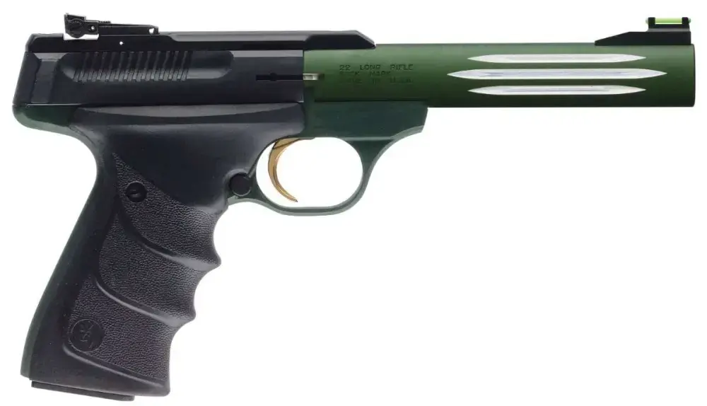 Browning 051459490 Buck Mark Lite *CA Compliant 22 LR 5.50" 10+1 Green Black Aluminum Alloy Black Ultragrip RX Grip