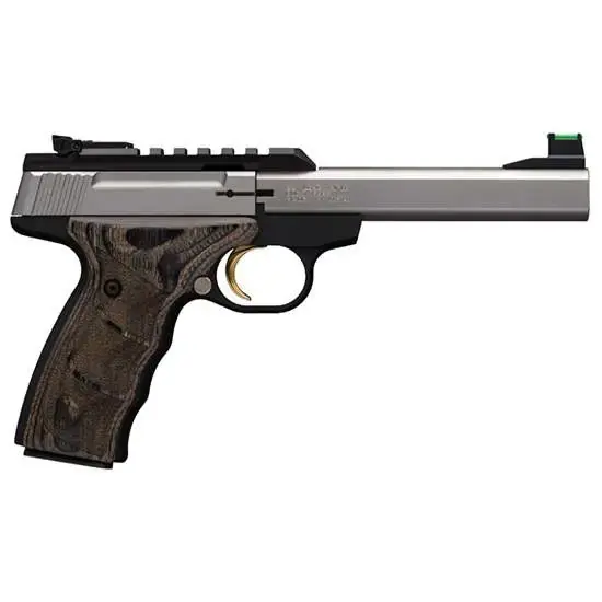 Browning 051531490 Buck Mark Plus 22 LR 5.50" 10+1 Black Stainless Steel Laminate Black Wood UDX Grip