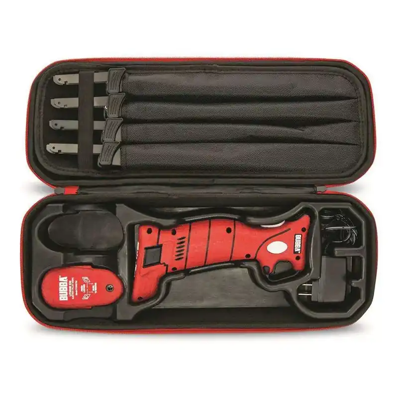 Battenfeld 1095705 Electric Fillet Battery Powered 7"/2- 9"/12" Fillet Serrated Carbon Steel Red Non-Slip Textured Handle