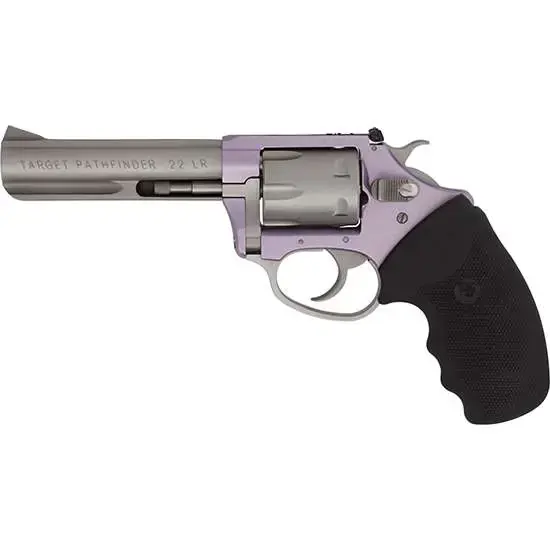 Charter Arms 52242 Pathfinder Lite 22 LR 6 Round 4.20" Stainless Lavender Aluminum Black Rubber Grip