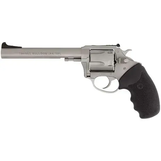 Charter Arms 74460 Bulldog Target 44 S&W Spl 5 Round 6" Matte Stainless Black Rubber Grip