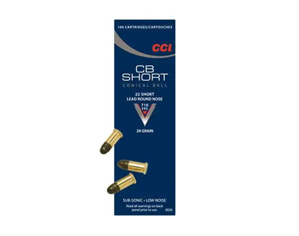 CCI 0026 Specialty CB 22 Short 29 gr Lead Round Nose (LRN) 100 Round Box