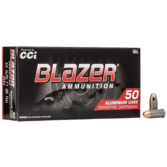 CCI 3503 Blazer 32 ACP 71 gr Total Metal Jacket (TMJ) 50 Round Box