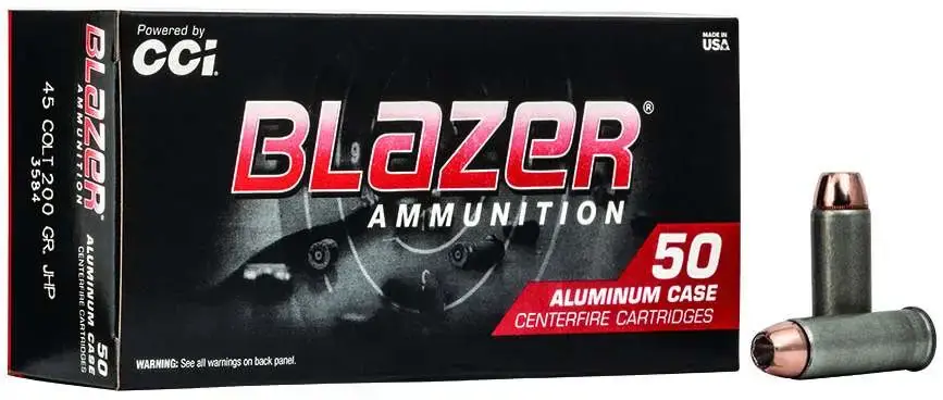 CCI 3584 Blazer 45 Colt (LC) 200 gr Jacketed Hollow Point (JHP) 50 Round Box